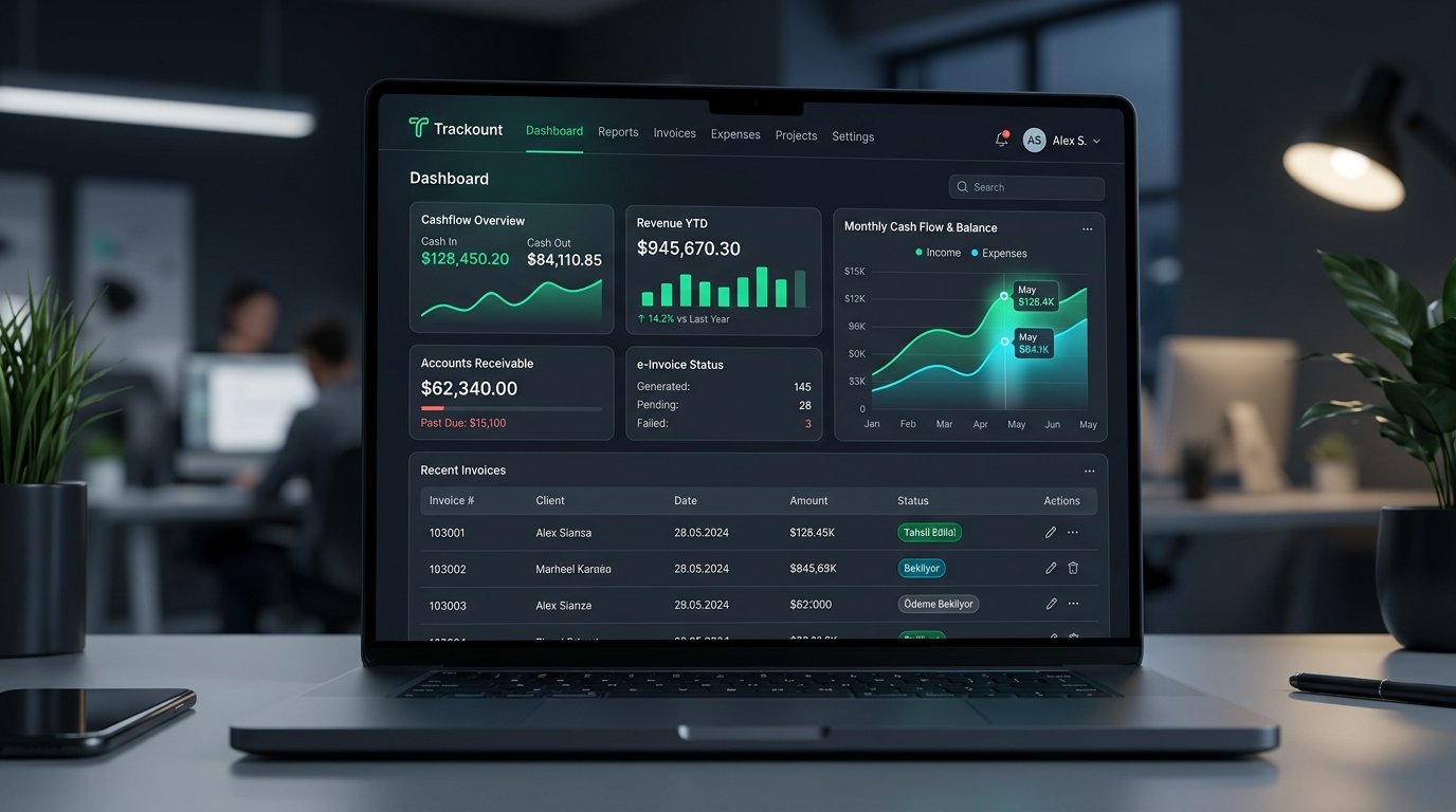 Trackount Bulut Tabanlı Kurumsal Ön Muhasebe SaaS Platformu